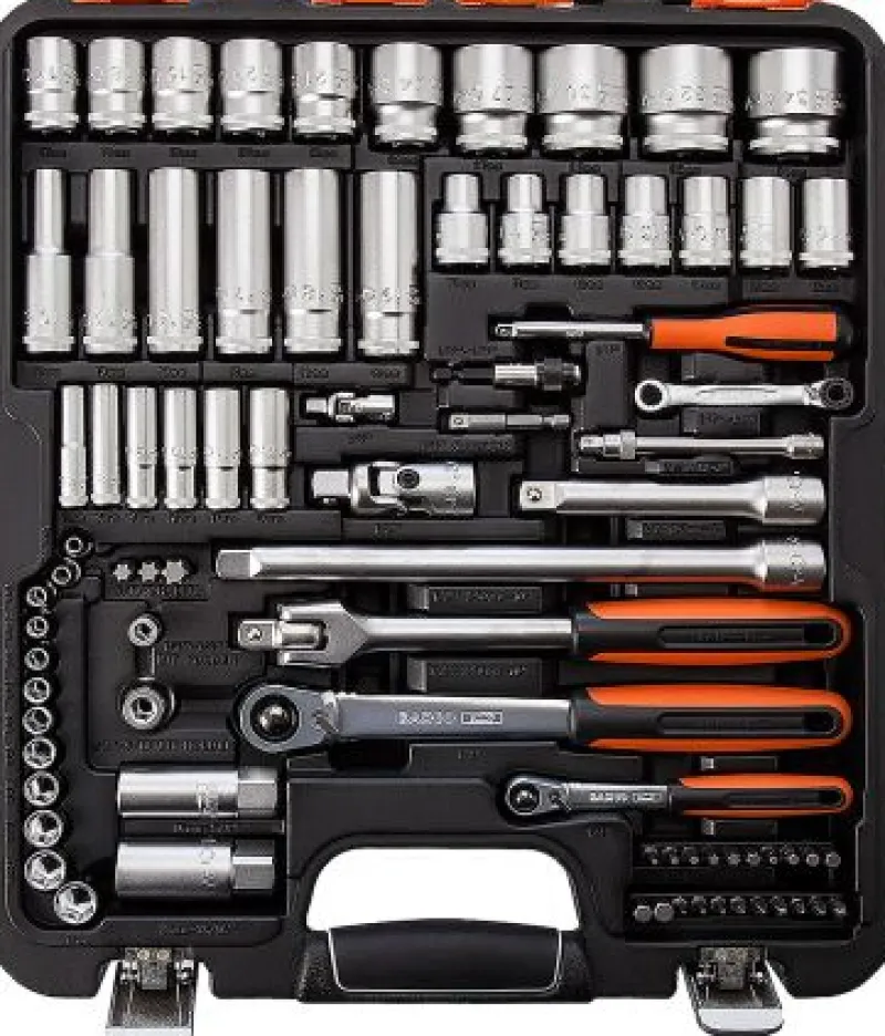 BAHCO Hylsnyckelsats 1/4" och 1/2" med u-ringnycklar, 103 delar| Hylsor & Nyckelverktyg