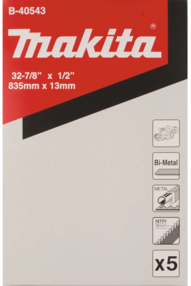 MAKITA Bandsågblad 835mm rostfritt 4-6mm 14T, 5-pack| Bandsågblad
