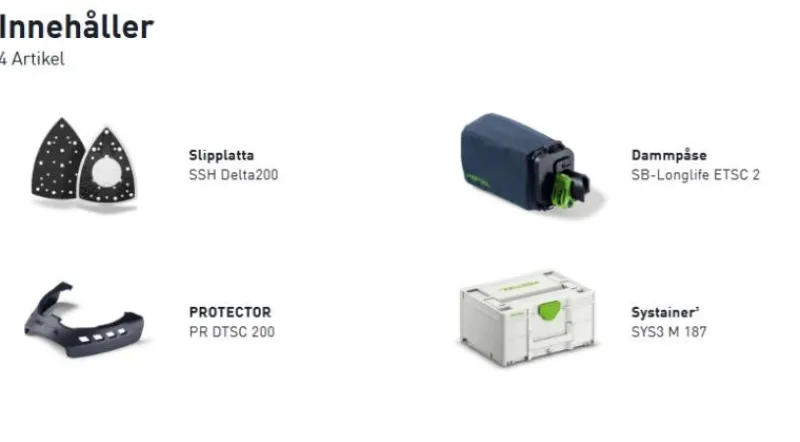 Festool Batterislip Delta DTSC 200 Basic| Slipa Och Borsta