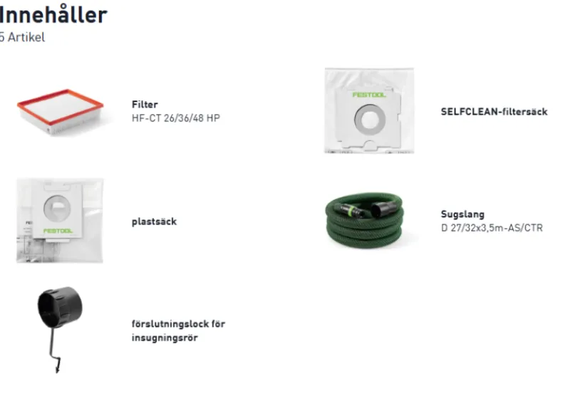 Festool Dammsugare CLEANTEC CTM 36 EI AC| Dammsugare Och Tillbehör