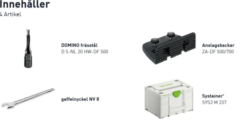 Festool Förbindningsfräs 18V DOMINO DFC 500 E-Basic| Fräsa