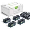 Festool Laddpaket SYS 18V 4xHP5,0/TCL6DUO| Batteri - Laddare