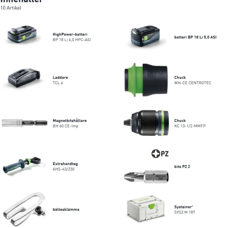 Festool Skruvdragare QUADRIVE TDC 18/4 5,0/4,0 I-Plus| Borra Och Skruva