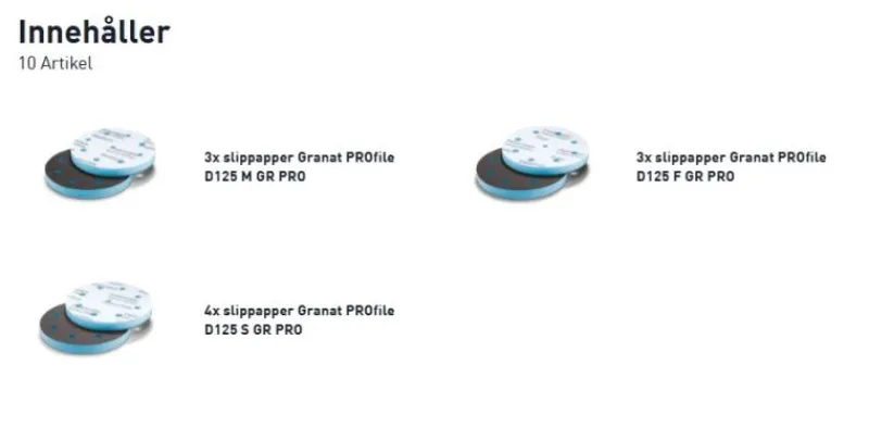 Festool Slippapper D125 GR PRO -Set| Sliprondeller|Slipa Och Borsta
