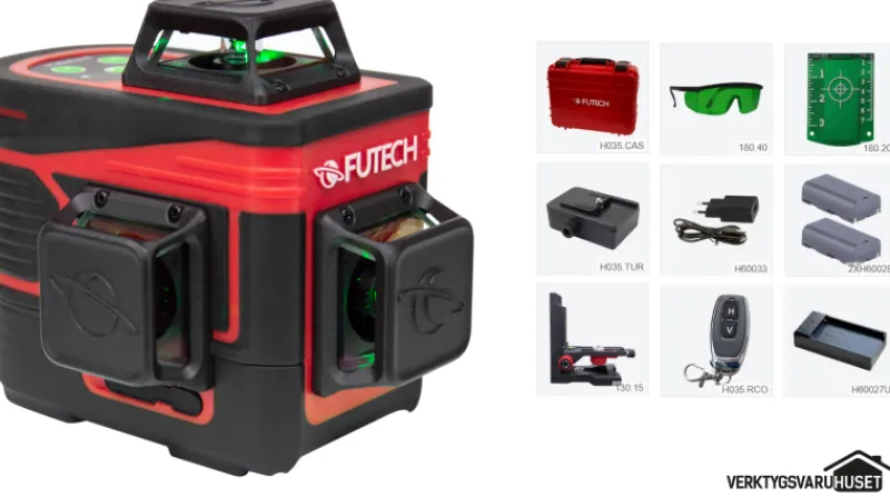 Futech Multilinjelaser 3D Compact Grön| Linjelaser & Korslaser