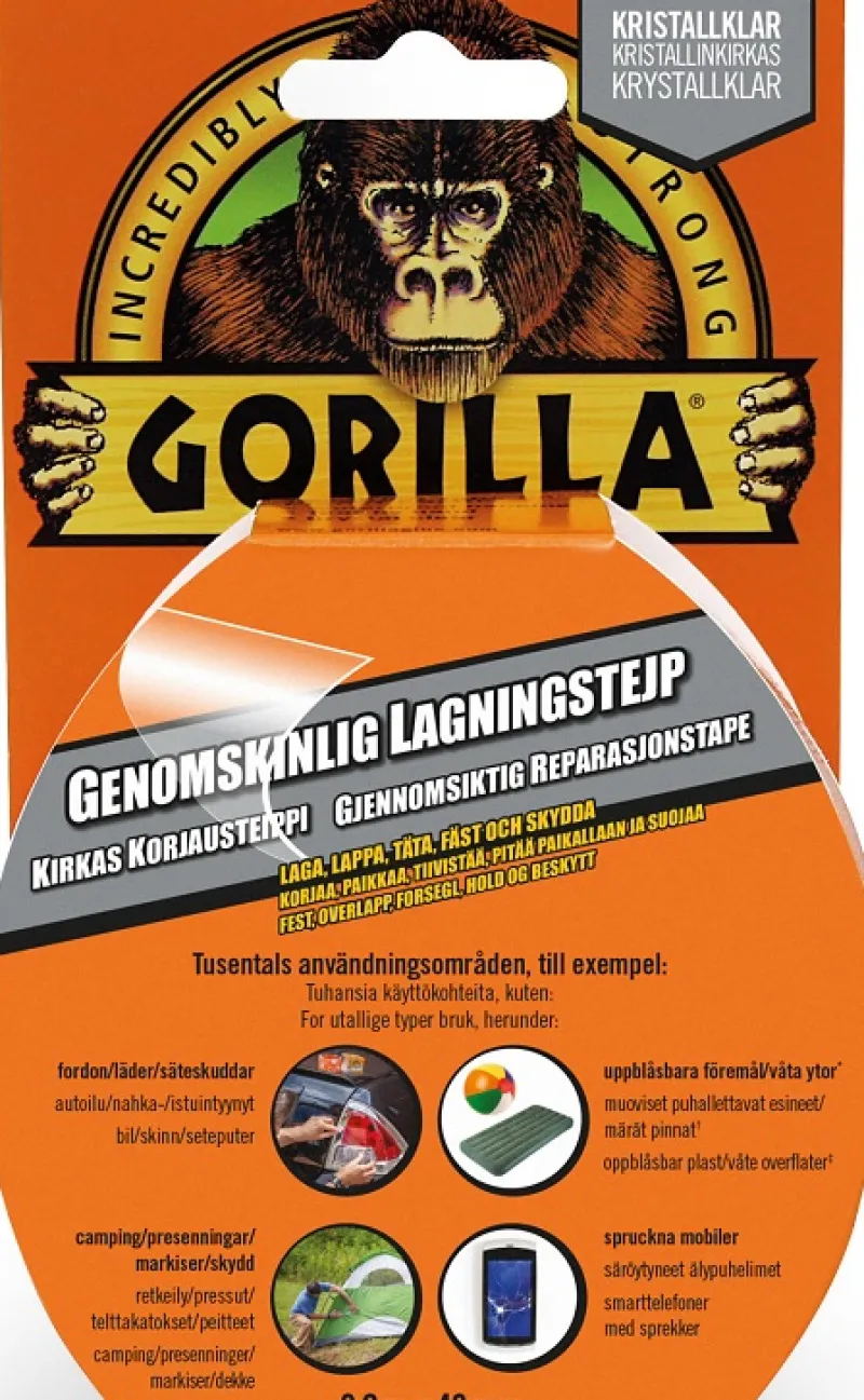 Thomee Gorilla Reparationstejp Clear 48 mm x 8,2 m| Smörj , Rengörning, Lim Och Tejp