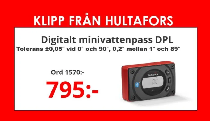 Hultafors Digitalt Minivattenpass DPL| Mätverktyg & Vattenpass