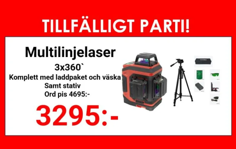 Övrig Komplett Multilinjelaser 3D Brave Grön med stativ| Linjelaser & Korslaser