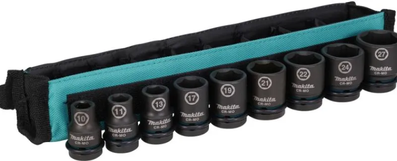 MAKITA Krafthylssats 9-delar 1/2" 10-27mm, impact BLACK| Hylsor & Nyckelverktyg