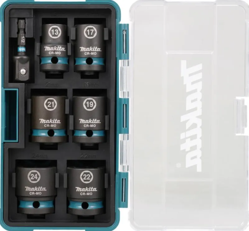 MAKITA Krafthylssats 7-del 1/2" impact BLACK| Hylsor & Nyckelverktyg