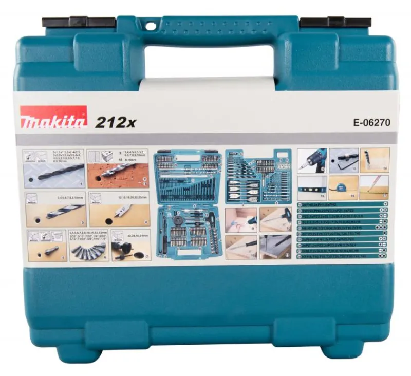 MAKITA Borr- & Bitssats 212-delar| Borr Och Borrsatser|Bits Och Bitssatser