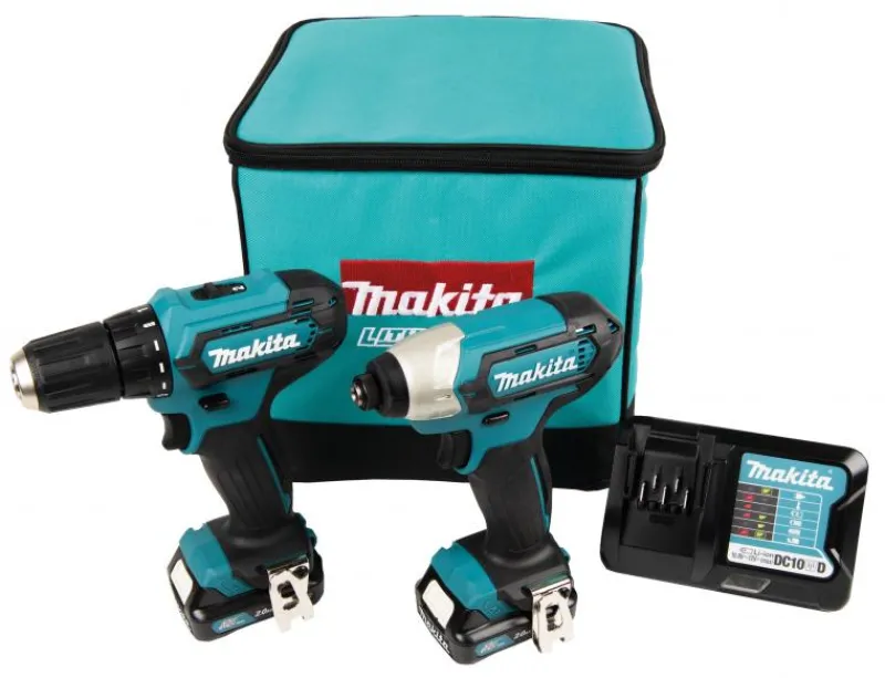 MAKITA Combokit CLX224A 12V (DF333D + TD110D + väska)| Borrskruvdragare 12V|Slagskruvdragare 12V