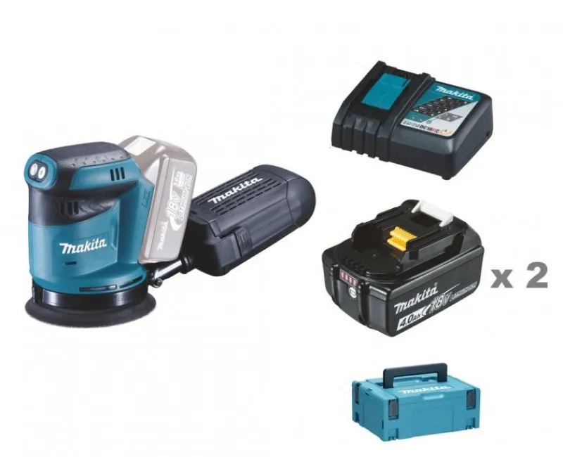 MAKITA DBO180RTJ Excenterslip 18V 125mm, komplett| Slipmaskiner