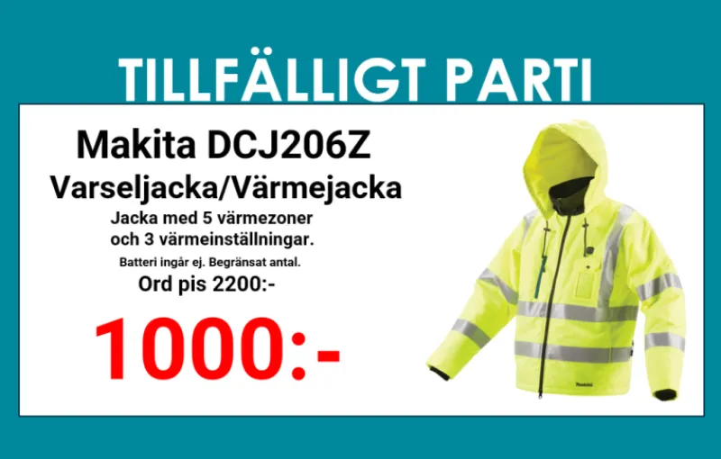 MAKITA DCJ206Z Varseljacka (Värmejacka)18V| Makita Kläder