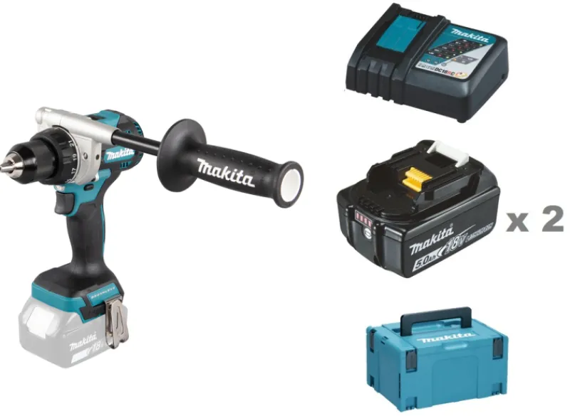 MAKITA DDF492RTJ Borrskruvdragare 18V, komplett| Borr - Skruvdragare