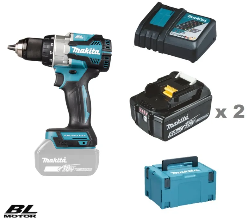 MAKITA DDF489RTJ Borrskruvdragare 18V, komplett| Borr - Skruvdragare