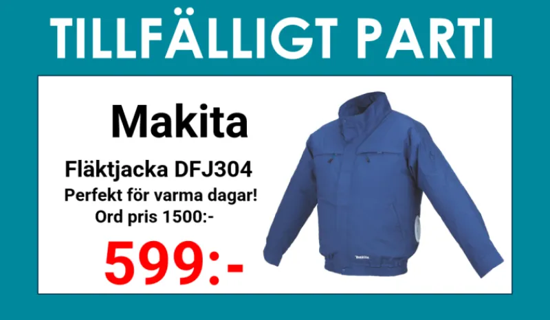 MAKITA DFJ304Z Fläktjacka 18V| Makita Kläder