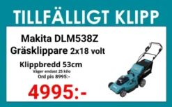 MAKITA DLM538Z Gräsklippare 2x18V| Gräsklippare
