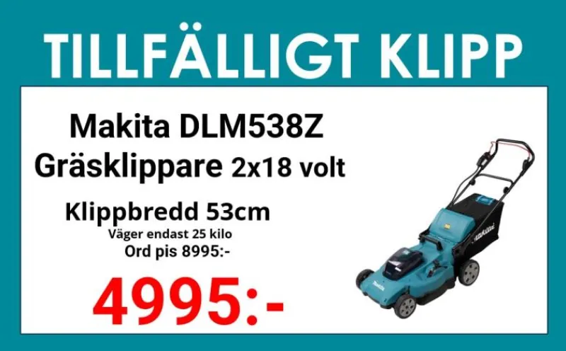 MAKITA DLM538Z Gräsklippare 2x18V| Gräsklippare