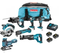 MAKITA DLX6038G Plus Combokit 6,0Ah (7 st maskiner i väska) +1st extra 5,0Ah-batteri-på-köpet! Värde 995:-| Combokit