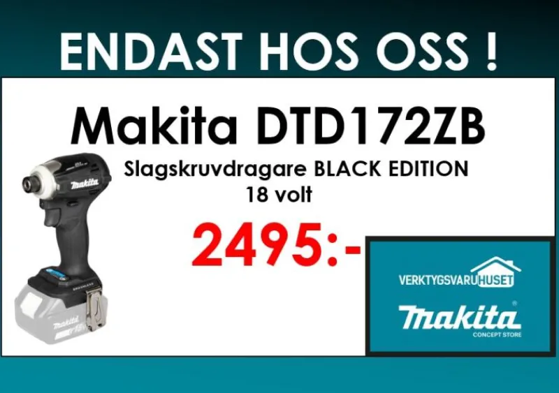 MAKITA DTD172ZB Slagskruvdragare 18V -Black edition| Slagskruvdragare|Makita - Limited Edition