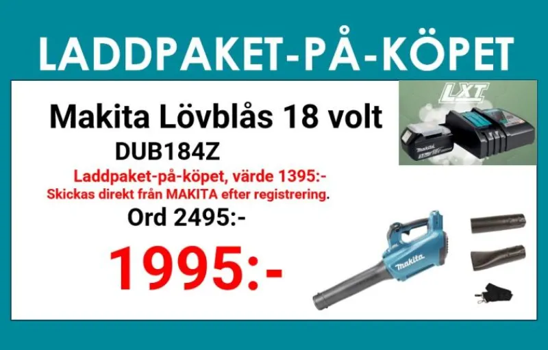 MAKITA DUB184Z Lövblås 18V| Lövblåsare