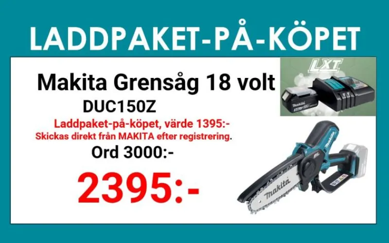 MAKITA DUC150Z Grensåg 18V (15cm)| Motorsågar-Kedjesågar