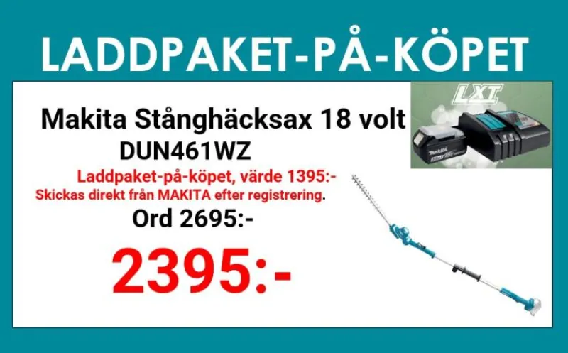 MAKITA DUN461WZ Stånghäcksax 18V, 460mm| Häcksaxar