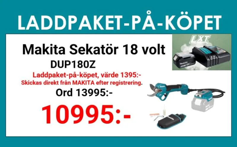 MAKITA DUP180Z Sekatör 18V| Övriga Trädgårdsmaskiner.