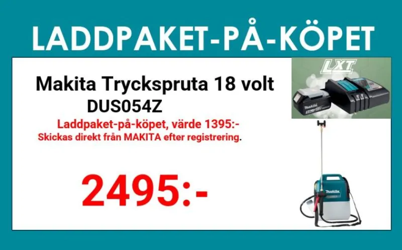 MAKITA DUS054Z Trädgårdsspruta 18V| Övriga Trädgårdsmaskiner.