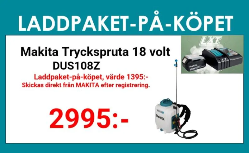MAKITA DUS108Z Tryckspruta ryggburen 10L| Övriga Trädgårdsmaskiner.