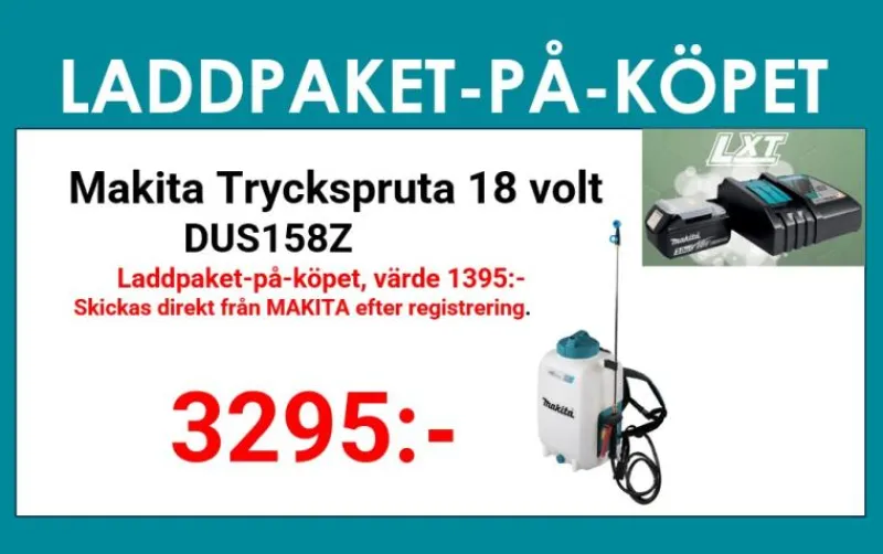 MAKITA DUS158Z Tryckspruta ryggburen 18V, 15L| Övriga Trädgårdsmaskiner.