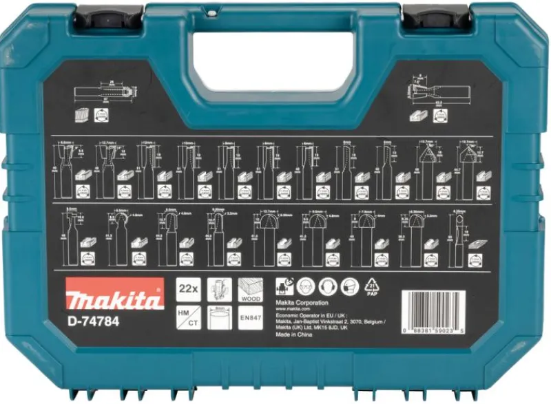 MAKITA Frässet 22-delar| Frässtål