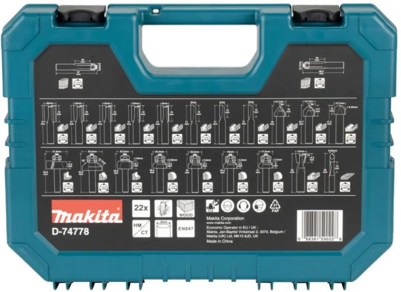 MAKITA Frässet 22-delar| Frässtål