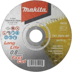 MAKITA kapskiva 125x0,8 mm • Metall / Rostfritt| Kap- Slipskivor