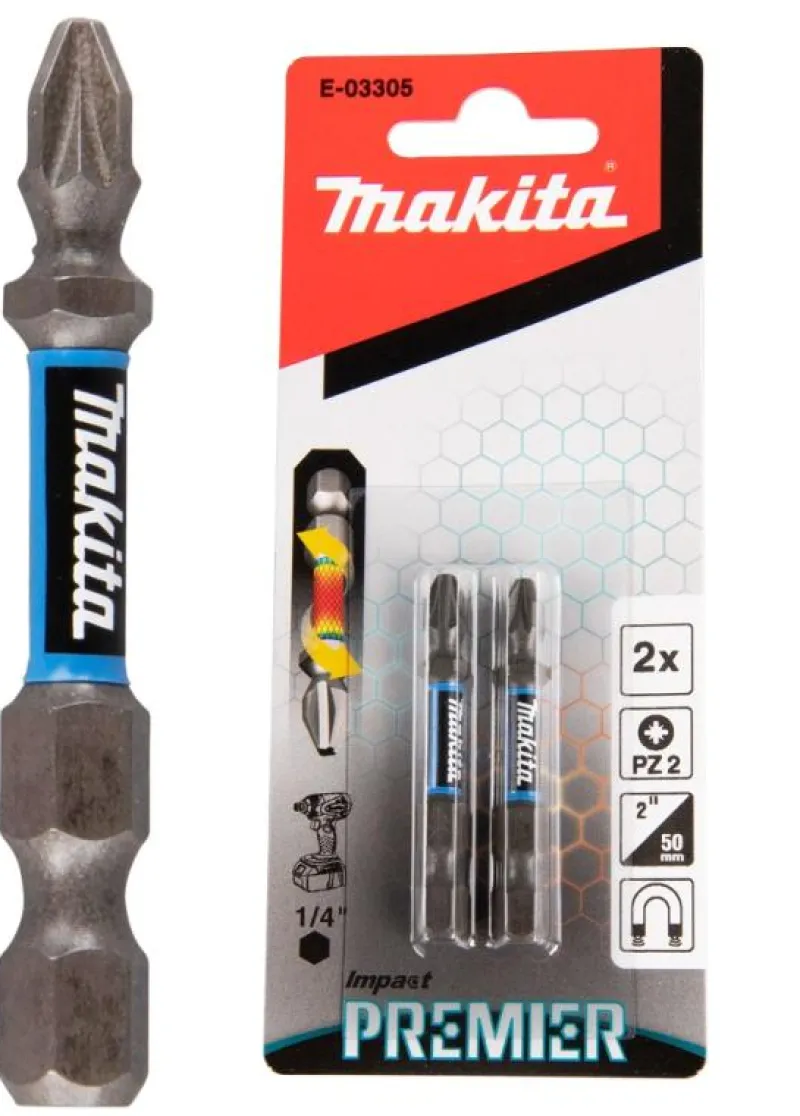 MAKITA Premier Bits PZ2 • 50mm • 2st| Bits Och Bitssatser