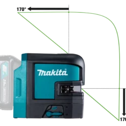 MAKITA SK106GDZ Kryss- och punktlaser 12V(Grön)| Linjelaser & Korslaser|Laserinstrument 12V