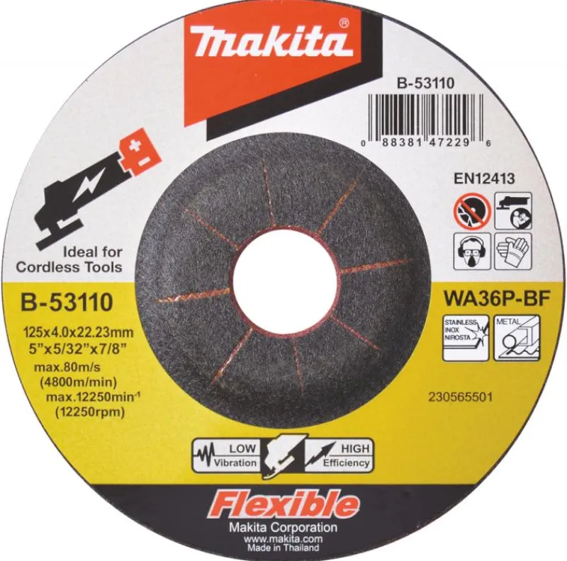 MAKITA Slipskiva 125x4mm Metall, Rostfritt| Kap- Slipskivor