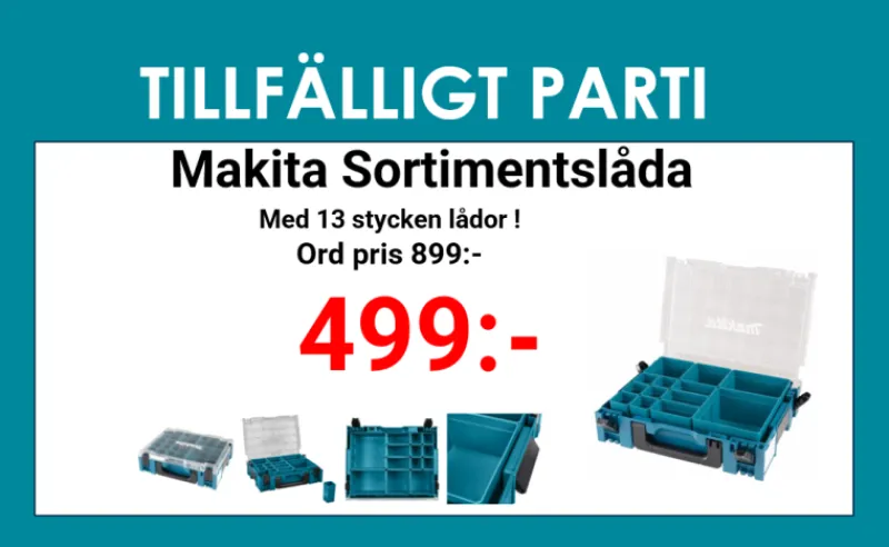 MAKITA Sortimentslåda med 13 insatslådor| Sortimentslådor|Förvaring