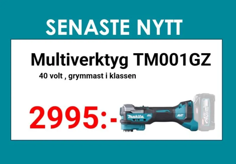 MAKITA TM001GZ Multiverktyg 40 Volt| Fräsmaskiner