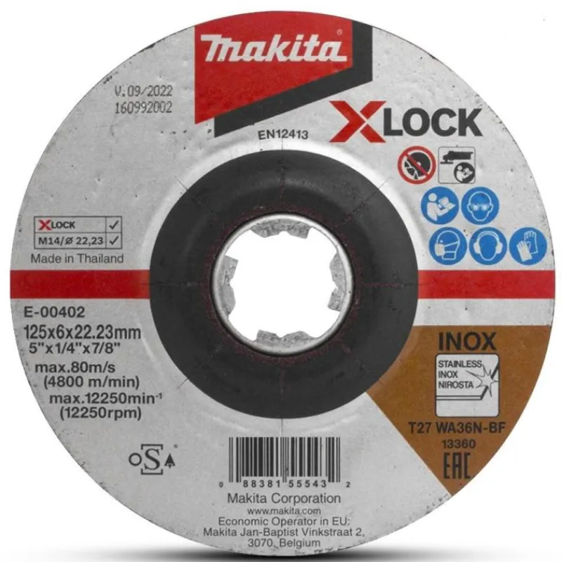 MAKITA X-lock Slipskiva 125x6 mm INOX| Kap- Slipskivor