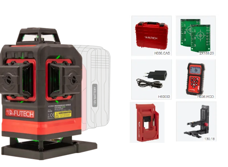 Övrig Multilinjelaser 4D 18Volt MAX Fjärr| Linjelaser & Korslaser