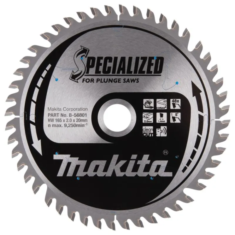 MAKITA Sågklinga Corian 165x20x2,0 48T Specialized| Sågklinga Cirkelsågar, Sänksågar