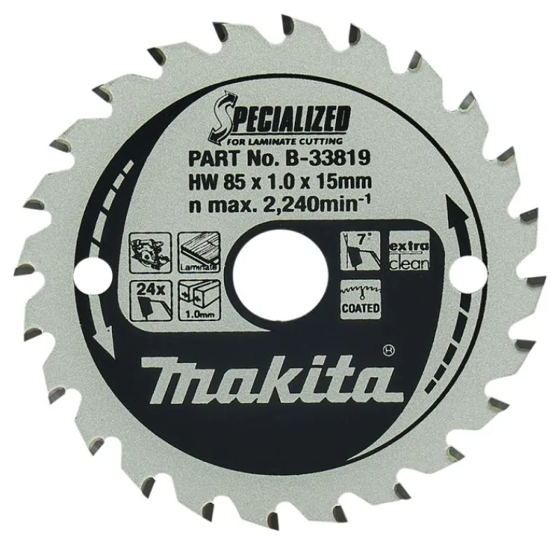 MAKITA Sågklinga laminat 85x15x1,0 24T Specialized| Sågklinga Cirkelsågar, Sänksågar