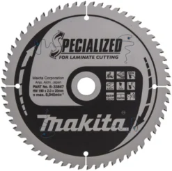 MAKITA Sågklinga Laminat 190x20x2,0 60T Specialized| Sågklingor Klyv-, Kap- Och Gersågar