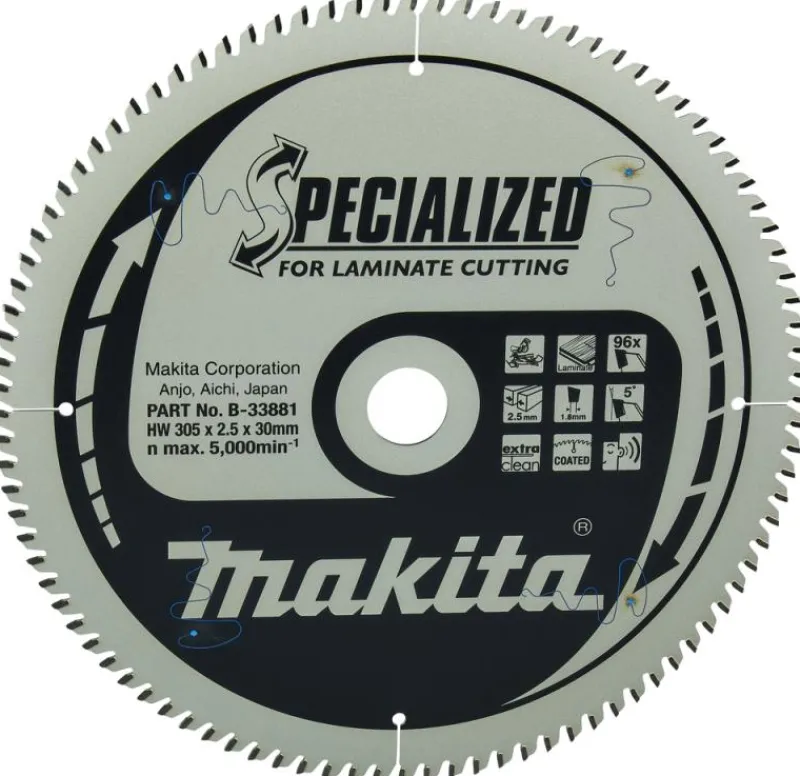 MAKITA Sågklinga Laminat 305x30x2,5 96T Specialized| Sågklingor Klyv-, Kap- Och Gersågar