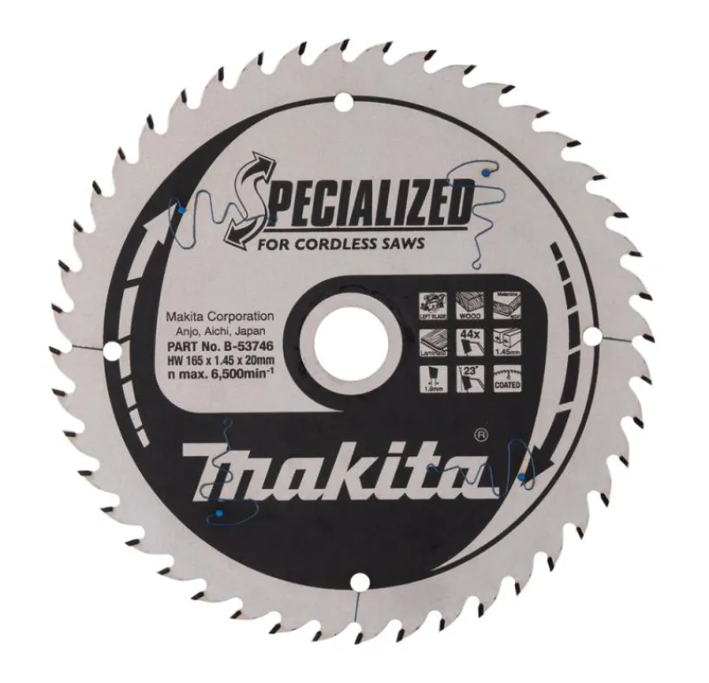 MAKITA Sågklinga MDF 165x20x1,45 44T Specialized| Sågklinga Cirkelsågar, Sänksågar