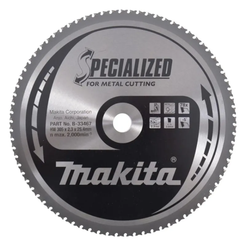 MAKITA Sågklinga Metall HM 305x25,4x2,3 78T Specialized| Sågklingor För Metallcirkelsågar|Sågklingor Klyv-, Kap- Och Gersågar