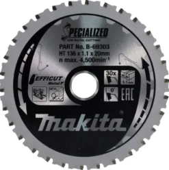 MAKITA Sågklinga Metall 136x20x1,1 30T Efficut| Sågklingor För Metallcirkelsågar|Sågklinga Cirkelsågar, Sänksågar