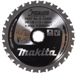 MAKITA Sågklinga Metall 136x20x1,5 30T Specialized| Sågklingor För Metallcirkelsågar|Sågklinga Cirkelsågar, Sänksågar